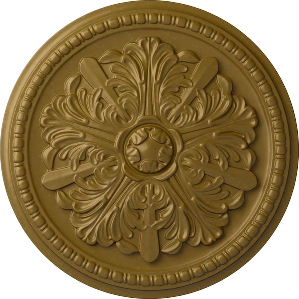 Ekena Millwork Swindon Ceiling Medallion (Fits Canopies up to 2 7/8"), Hand-Painted Gold, 16 7/8"OD x 1 1/2"P CM16SWGLS - main